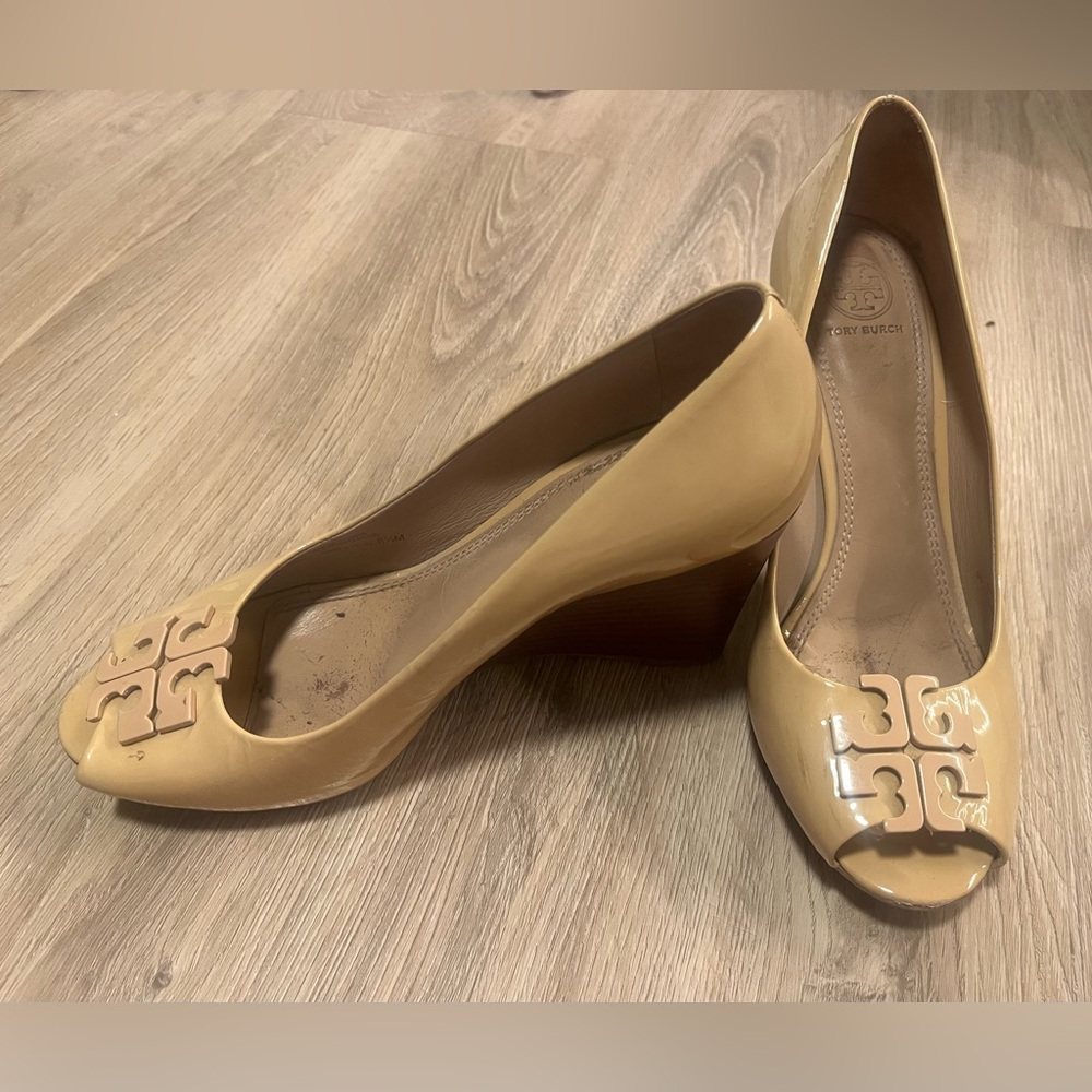 Tory Burch Tan Wedge Heels